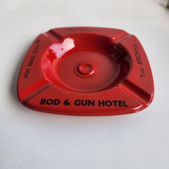 Vintage Iron Bridge Ontario Rod & Gun Hotel Ashtray The Browns Advertising... - Picture 2 of 6